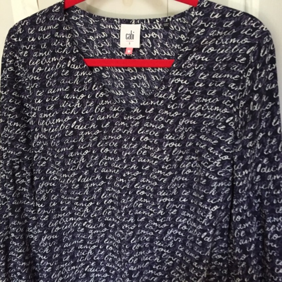 CAbi Black and White Script Tunic - Picture 9 of 15